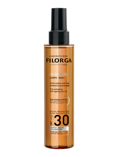 FILORGA UV BRONZE BODY SPF30+ įdegį skatinantis apsauginis kūno aliejus nuo saulės