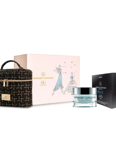 Kalėdinis rinkinys GOLDEN HOURS (TIMEXPERT HYDRALURONIC drėkinamasis kremas RICH SORBET normaliai ir sausai odai + TIMEXPERT SRNS INTENSYVI ATKURIANTI VEIDO PROGRAMA NAKČIAI „SLEEPING-CURE" + dovanų išskirtinio dizaino kosmetinė)